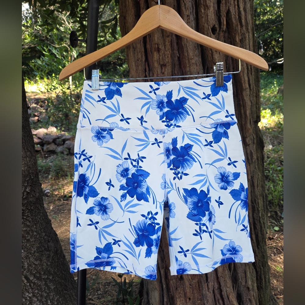 LoveShackFancy‎ Blue Floral Giada Biker Shorts